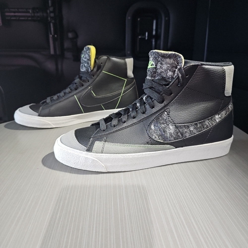 Nike Blazer Mid 77 Recycled Wool Pack Black Green Grey Men CW6726-001‎ Size 11.5